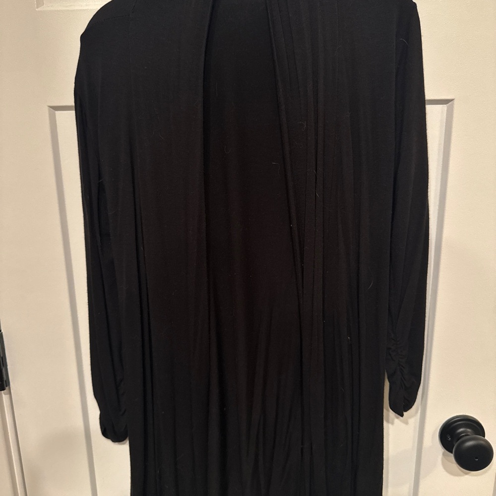 Elegant Black Long Cardigan